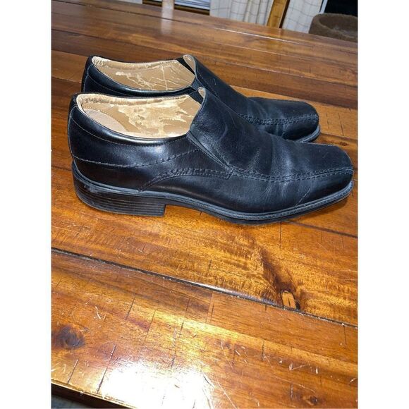 Rockport Men’s Black Leather Slip-on Loafers Size 10.5 - Picture 2 of 8